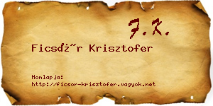 Ficsór Krisztofer névjegykártya