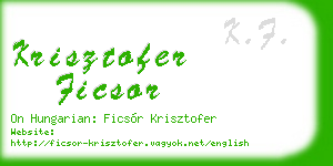 krisztofer ficsor business card